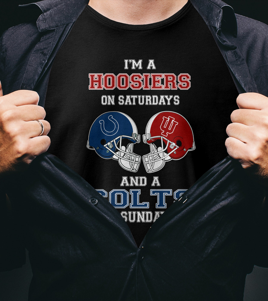 Hoosiers Saturdays Colts Sundays Football Helmets T-Shirt