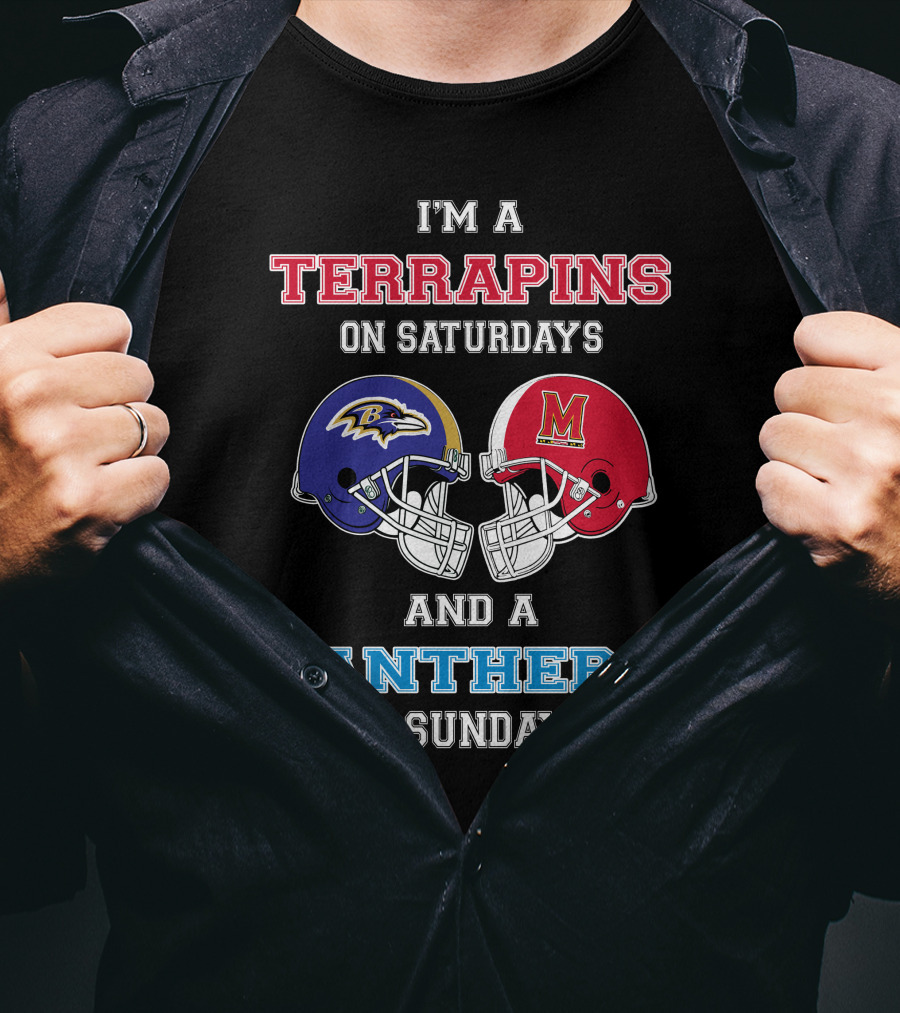 I'm A Terrapins On Saturdays And A Panthers On Sundays T-Shirt