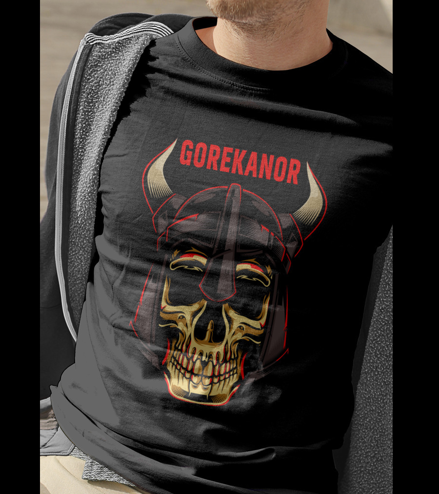 Gorekanor Skull Viking Helmet With Horns T-Shirt