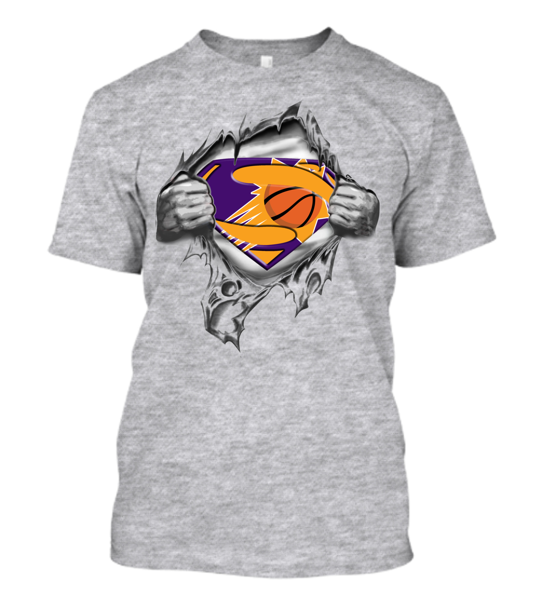 Phoenix Suns Superman Basketball Logo Rip T-Shirt