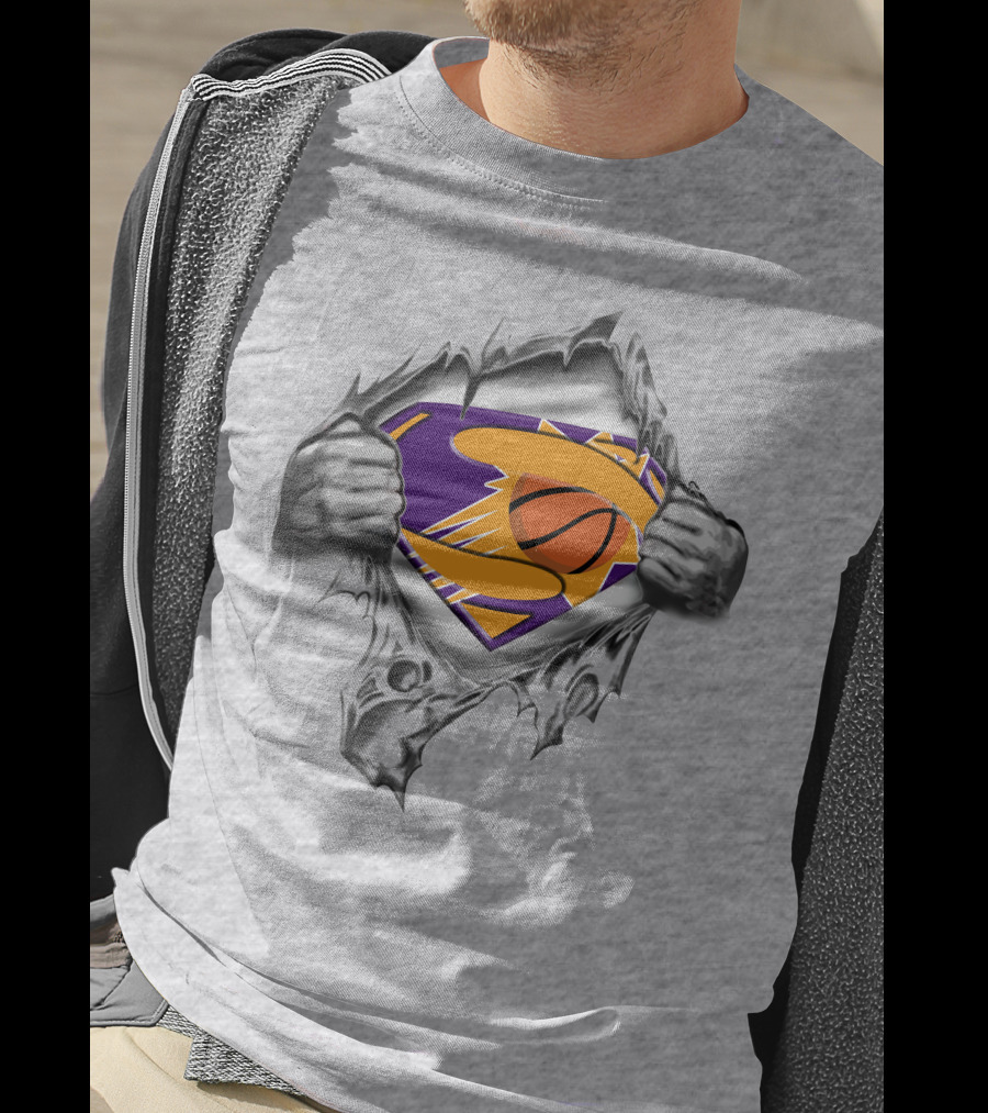 Phoenix Suns Superman Basketball Logo Rip T-Shirt