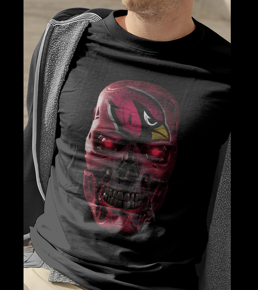 Skull Robot Arizona Cardinals Red T-Shirt