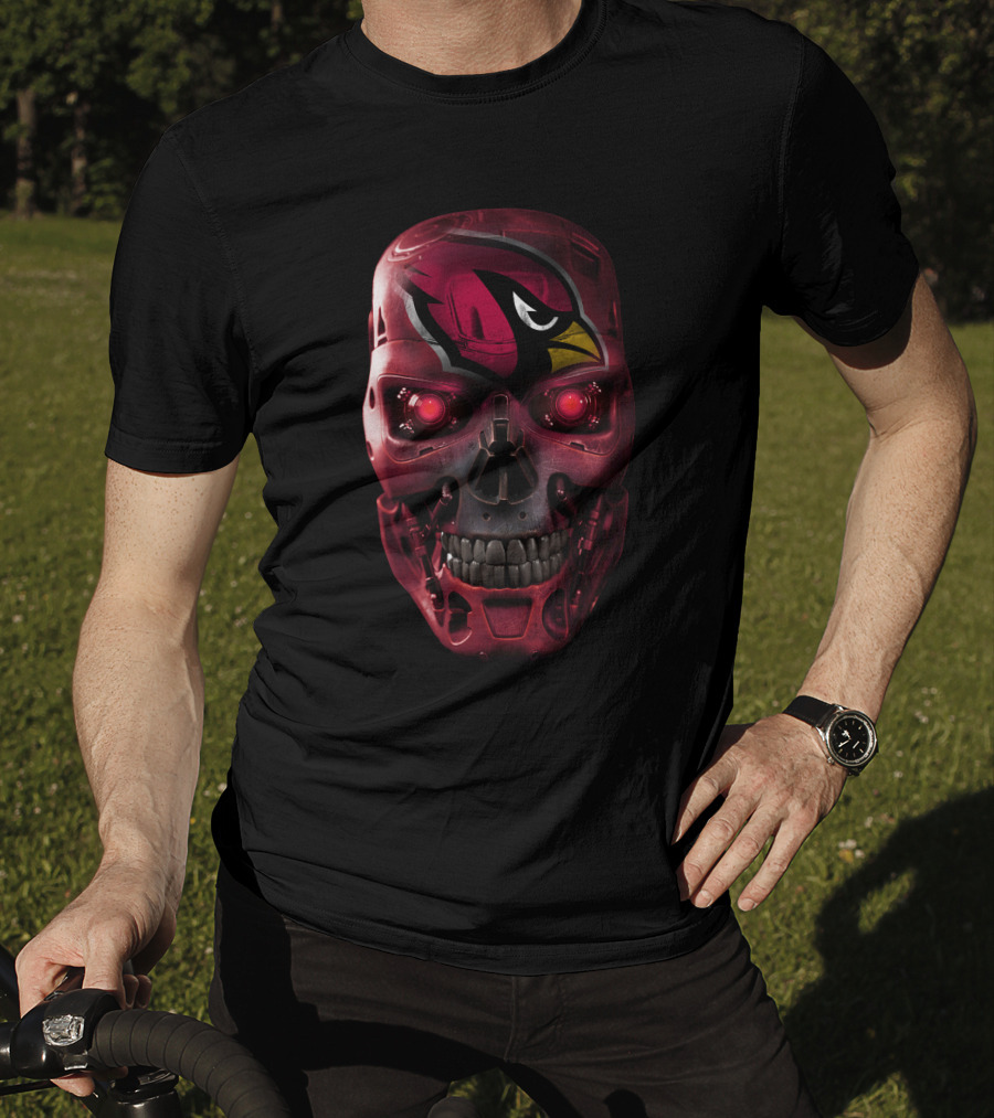 Skull Robot Arizona Cardinals Red T-Shirt