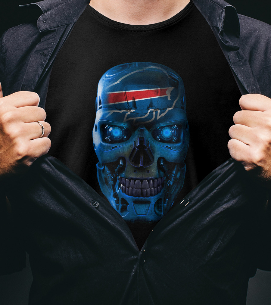Buffalo Bills Skull Cyborg Face T-Shirt