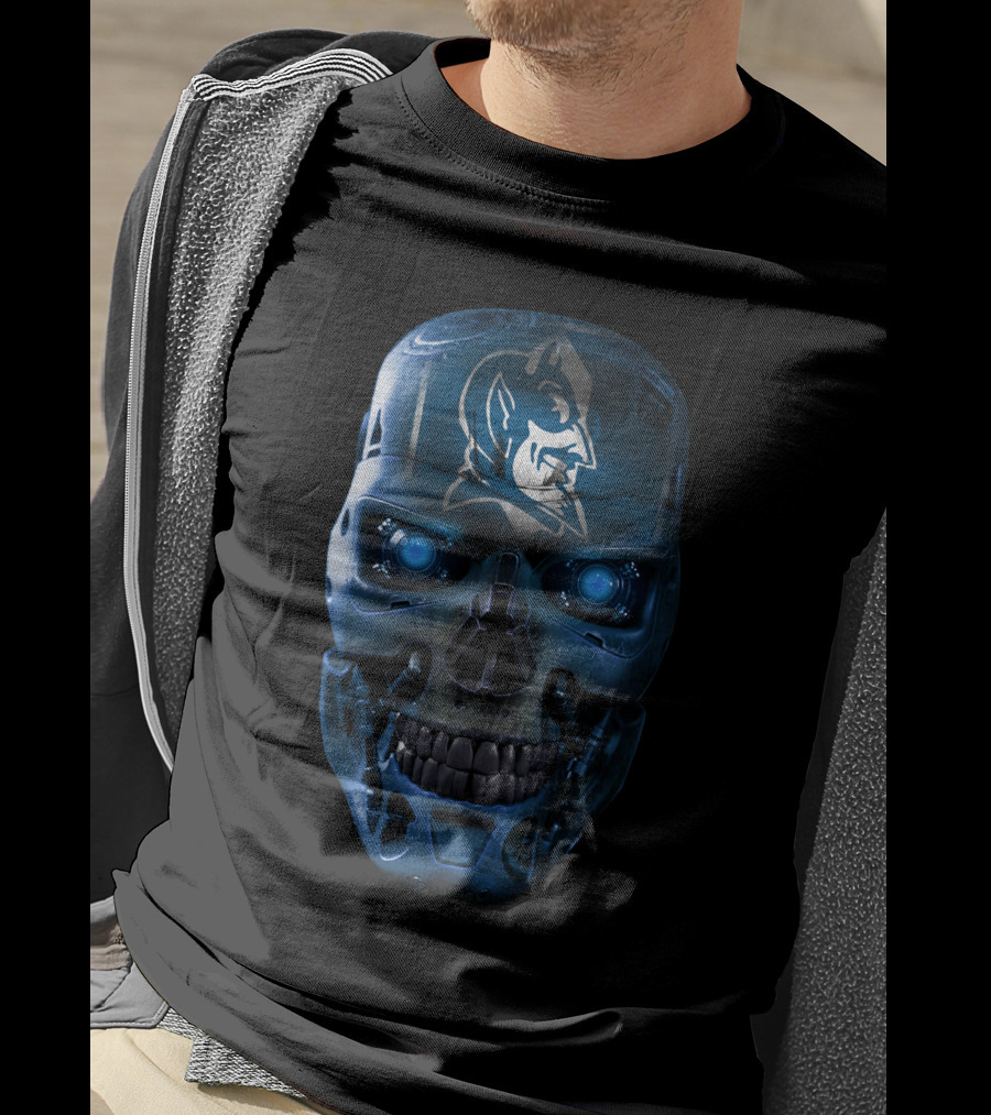 Blue Devils Skull Robot Face T-Shirt
