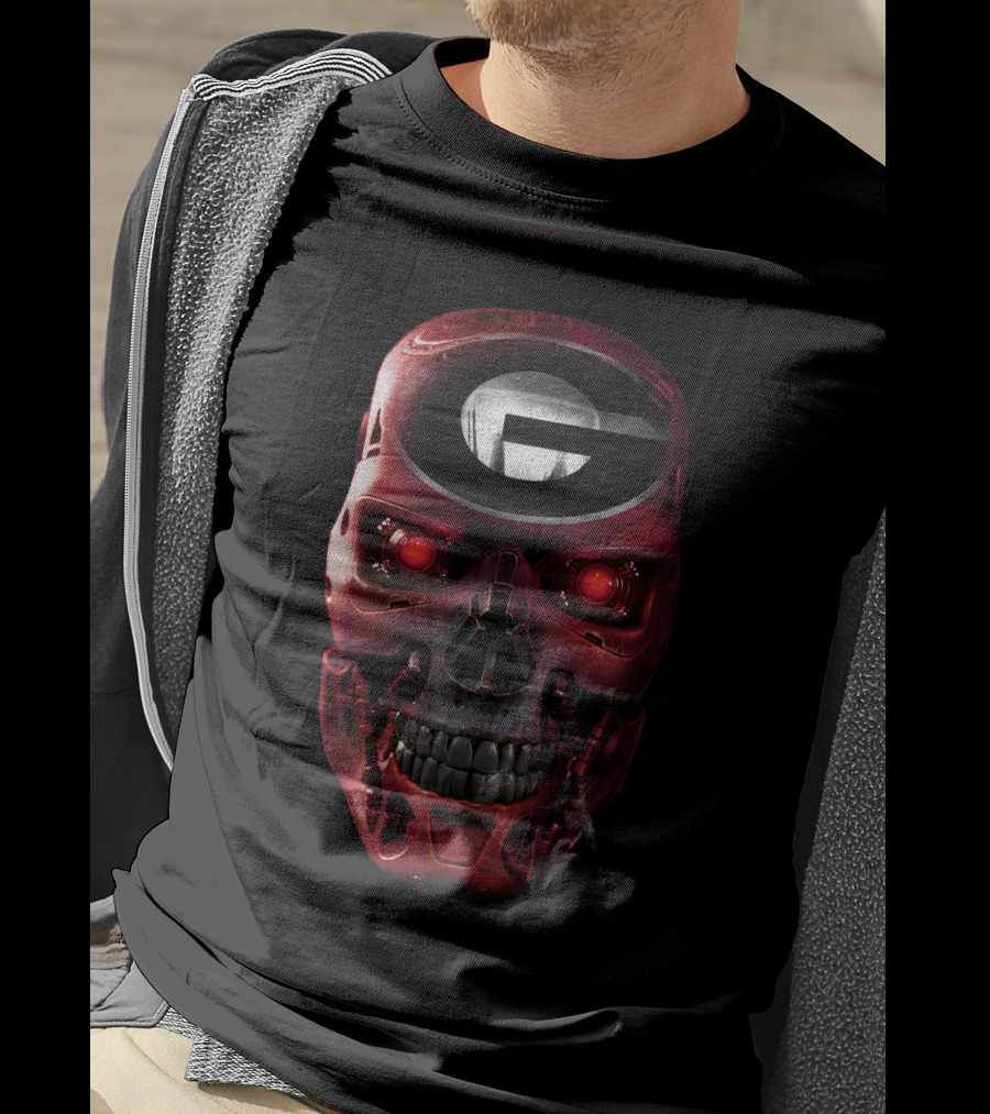Georgia Bulldogs Skull Terminator T-Shirt