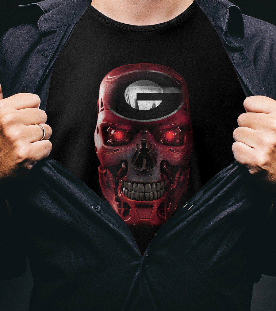 Georgia Bulldogs Skull Terminator T-Shirt
