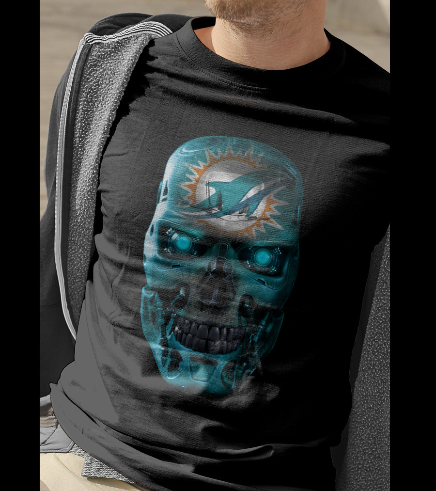 Miami Dolphins Skull Robo T-Shirt