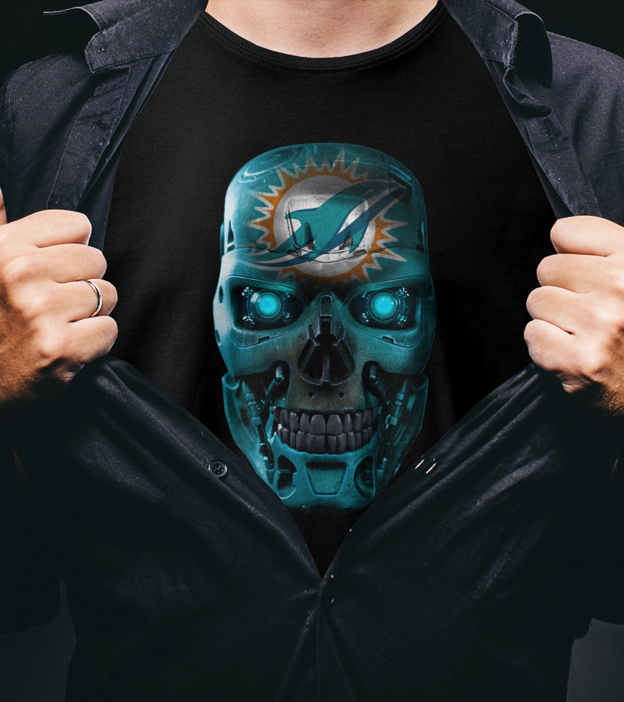 Miami Dolphins Skull Robo T-Shirt