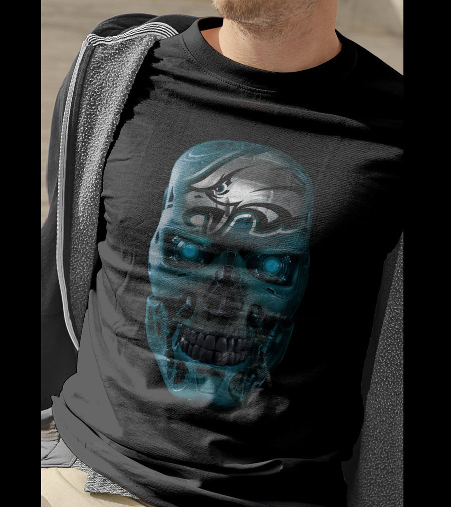Skull Eagles Cyborg Metallic Glow T-Shirt