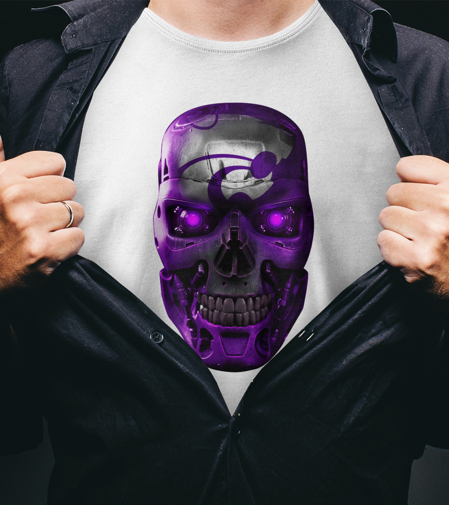 Kansas State Wildcats Purple Skull T-Shirt