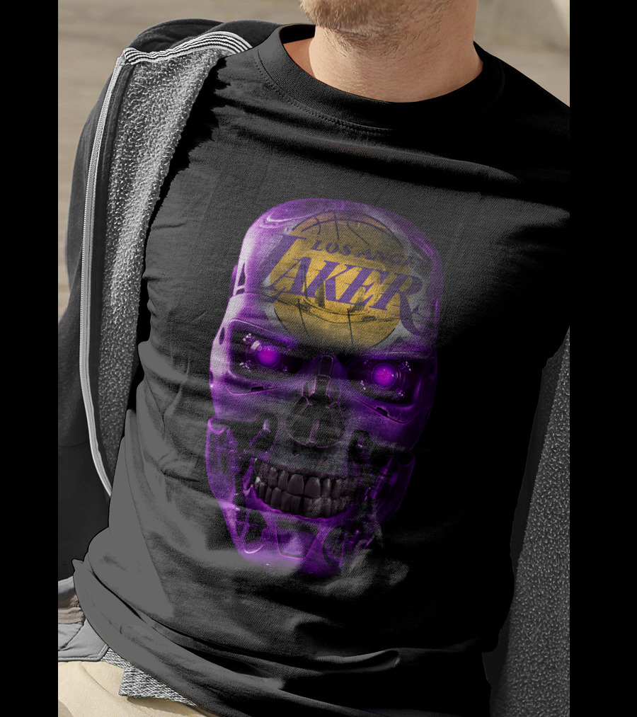 Los Angeles Lakers Purple Skull T-Shirt