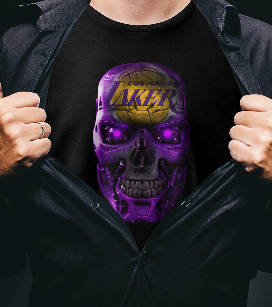 Los Angeles Lakers Purple Skull T-Shirt
