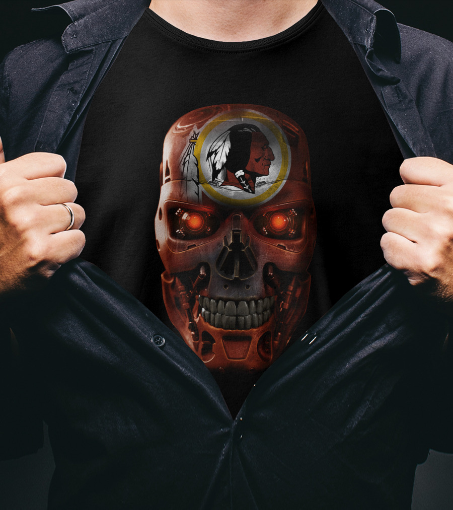 Skull Redskins Terminator Head T-Shirt
