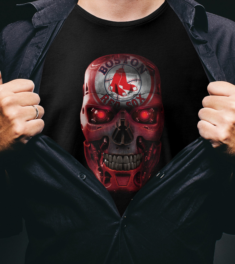 Boston Red Sox Skull Terminator T-Shirt