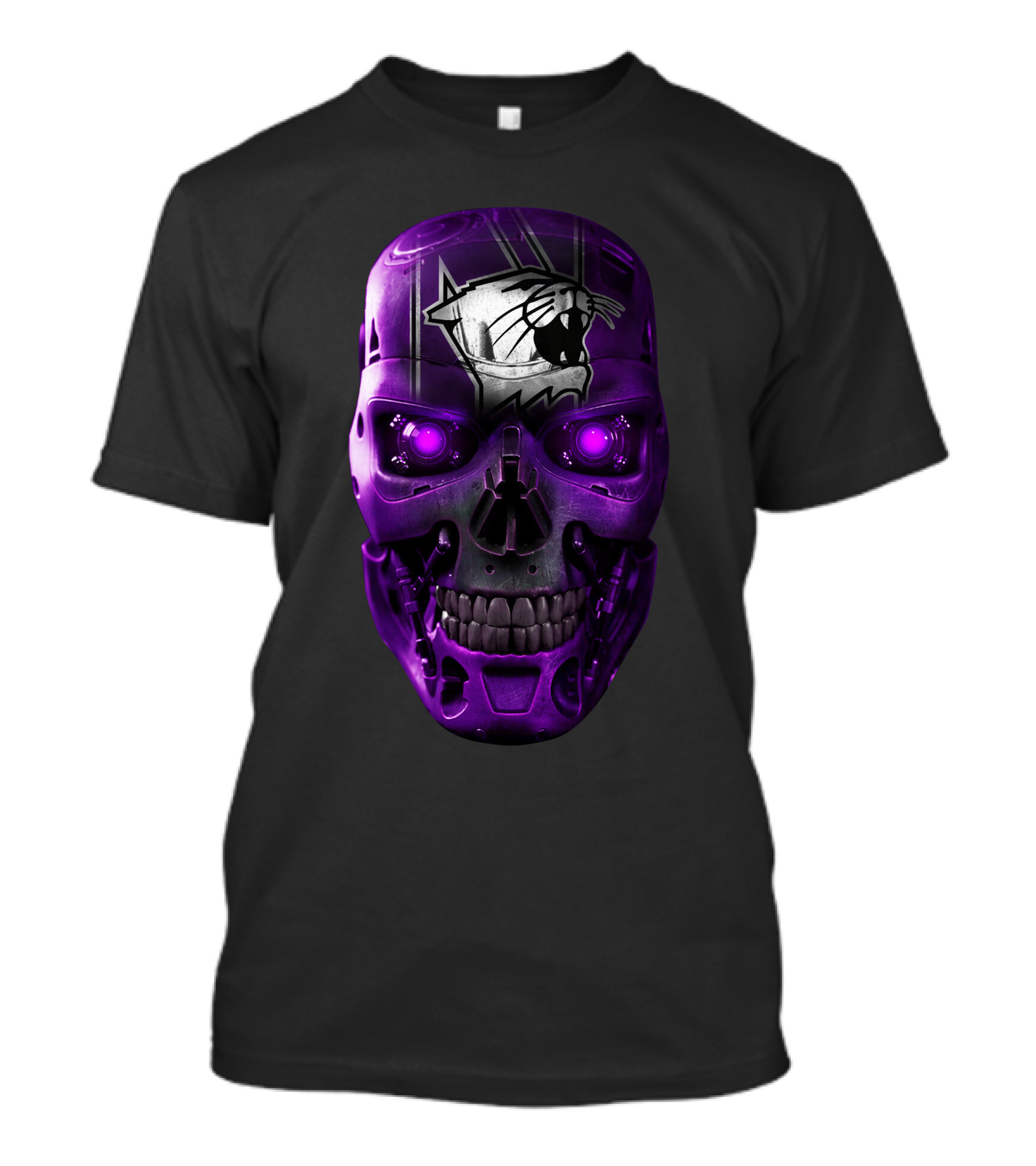Northwestern Wildcats Skull Robot Face T-Shirt