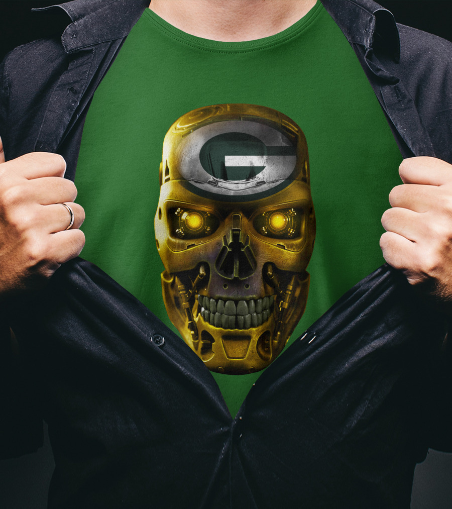 Skull Packers With Green Bay Faceplate T-Shirt