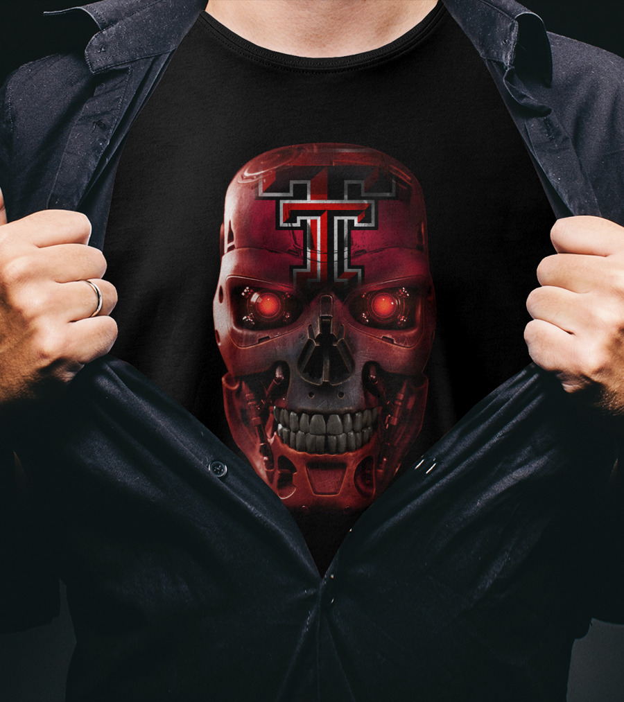 Texas Tech Red Raiders Skull Robotic Face T-Shirt