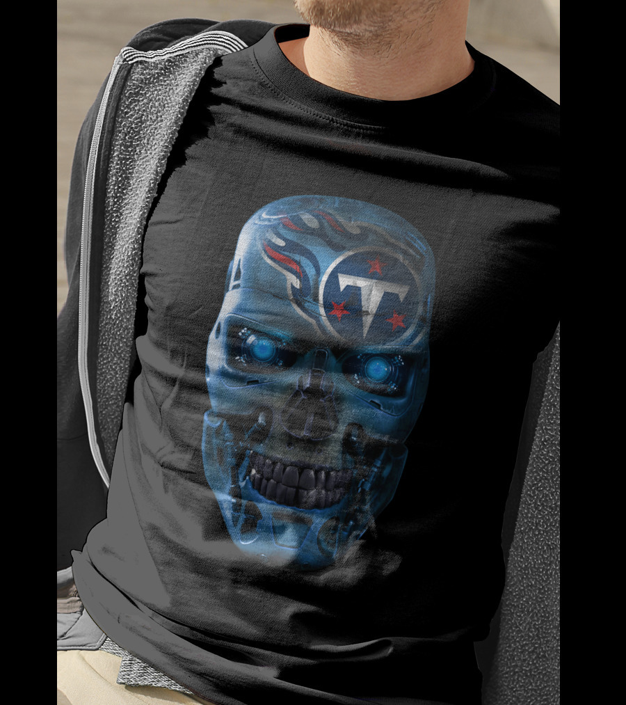 Skull Titans Terminator NFL Crossover T-Shirt