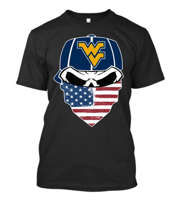 Mountaineers Skuls American Flag Bandana WV T-Shirt