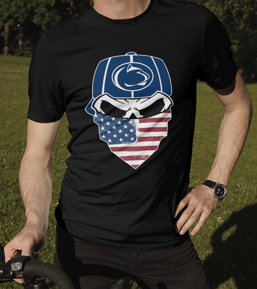 Penn State Skulls American Flag Bandana T-Shirt