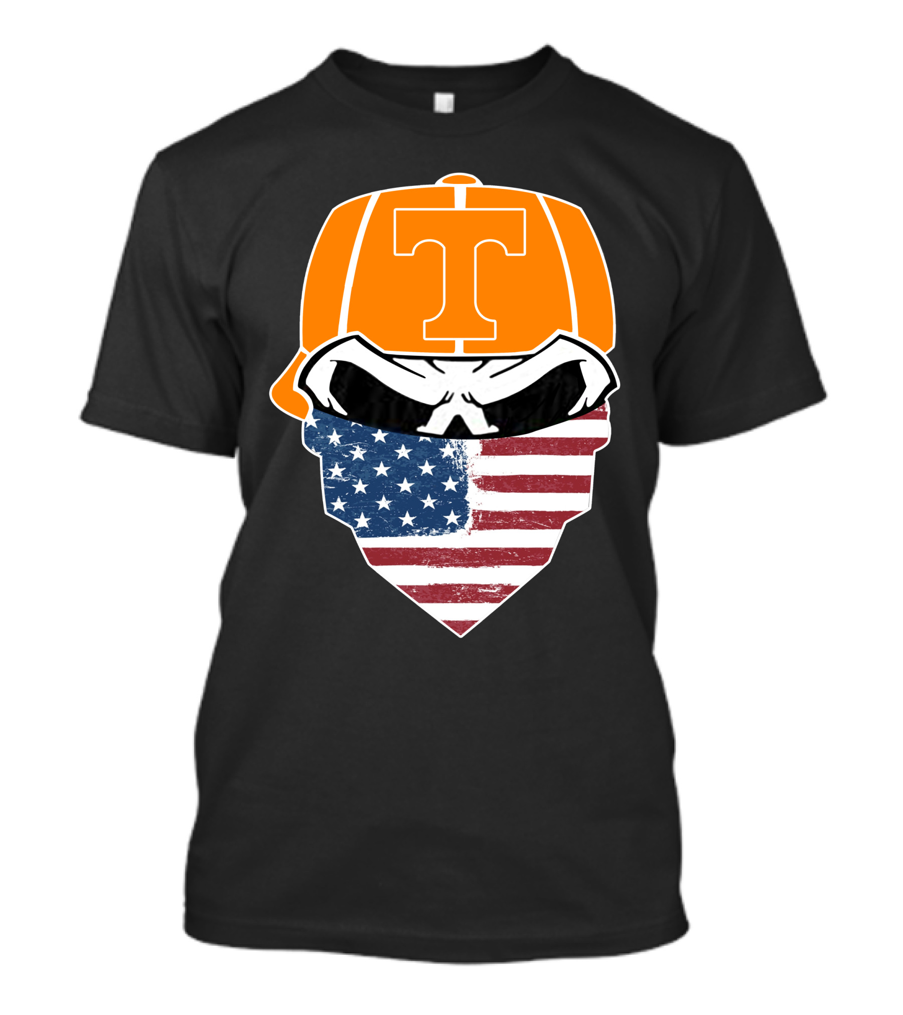 Tennessee Volunteer Skuls American Flag Bandana T-Shirt