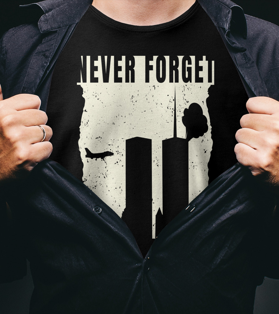 Never Forget 11Th Attacks Twin Towers Memorial T-Shirt