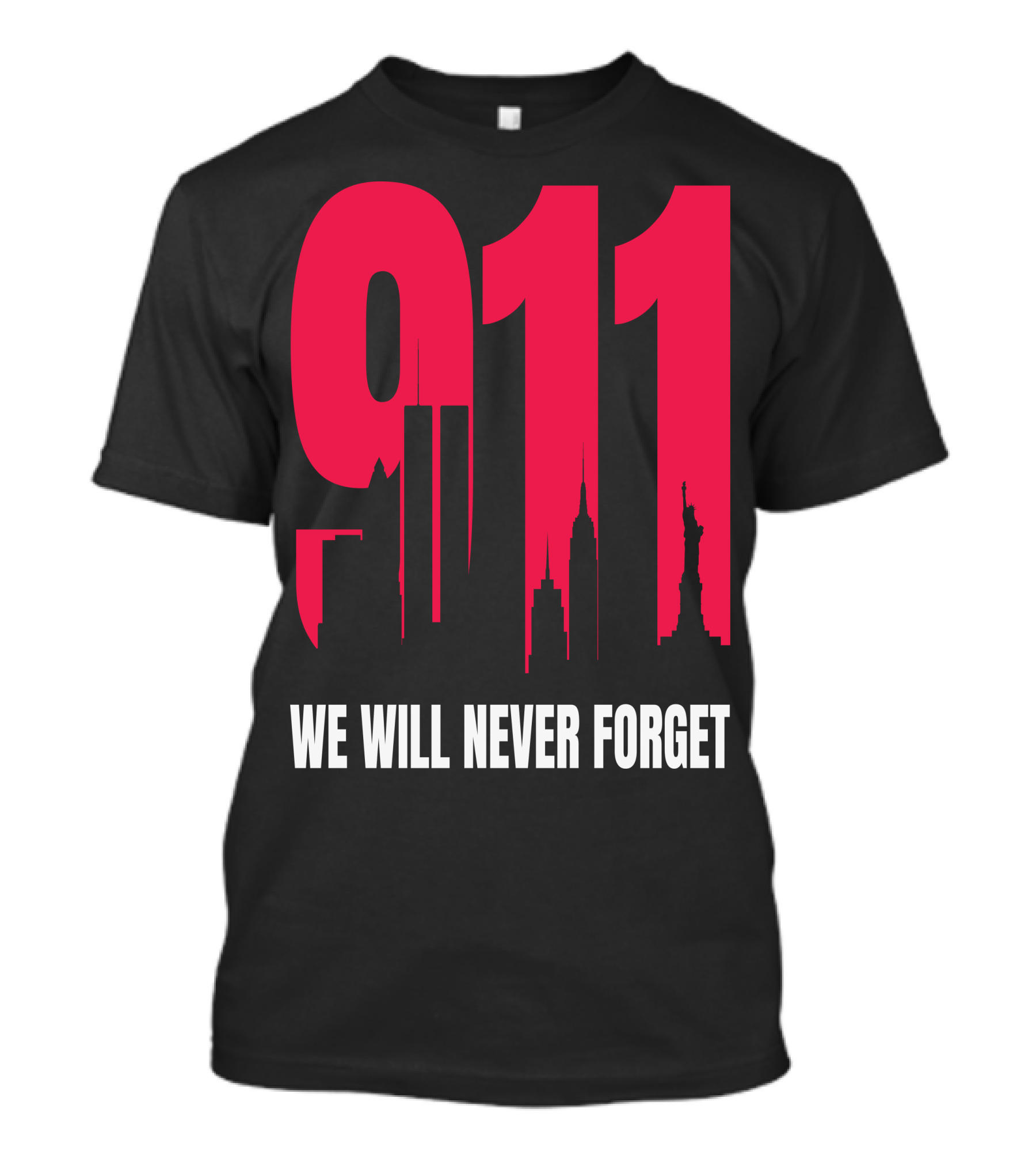 9.11 We Will Never Forget Patriot Day Skyline T-Shirt