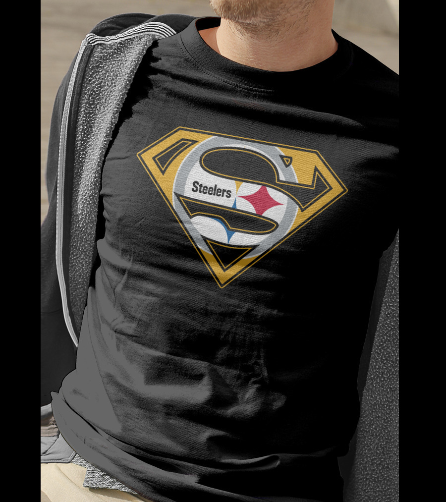 Superman Steel S Emblem With Steelers T-Shirt