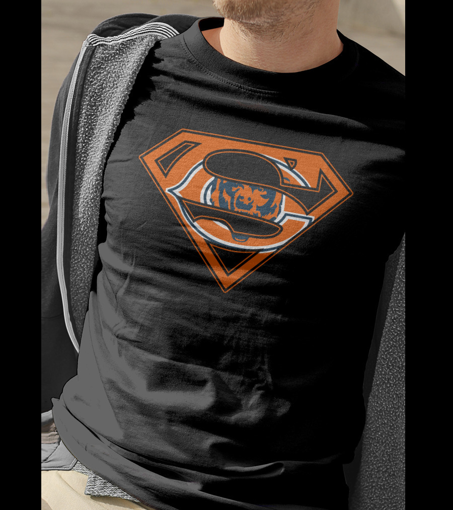 Superman Chicago Bears Logo Combination T-Shirt