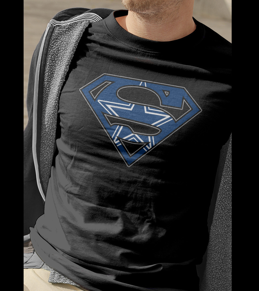 Superman Dallas Cowboys Logo Symbol Team Spirit Fusion T-Shirt