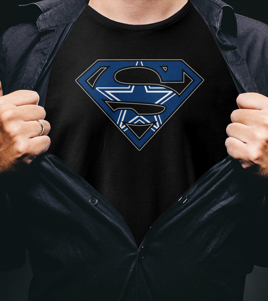 Superman Dallas Cowboys Logo Symbol Team Spirit Fusion T-Shirt