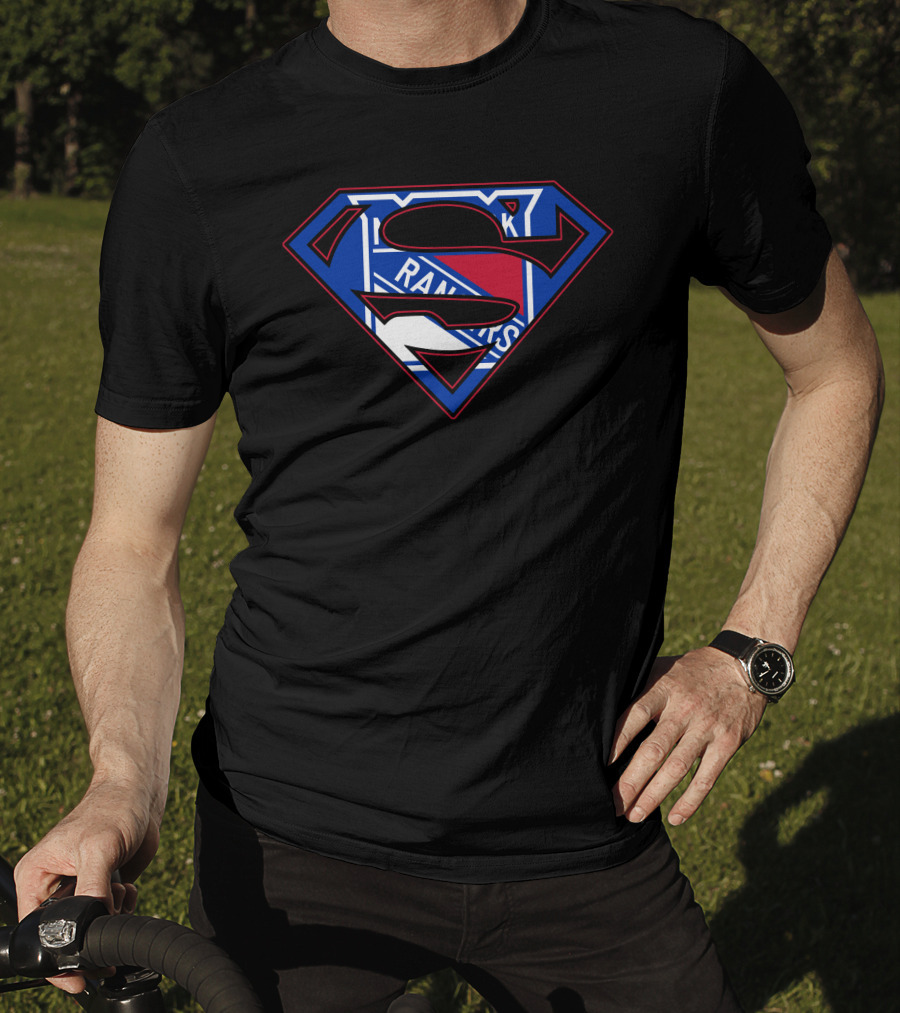 Super Man Rangers Nhl Team Logo Fusion T-Shirt