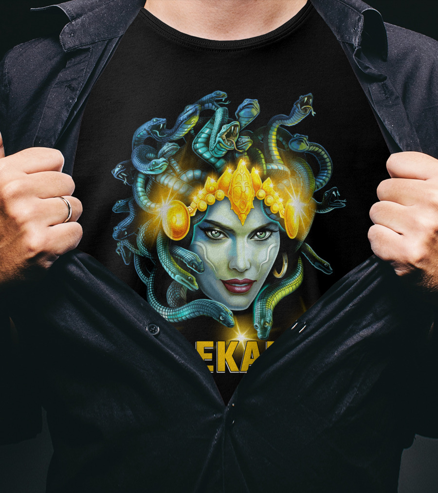 Gorekanor Medusa Snakes Mythical Crown Glamour T-Shirt