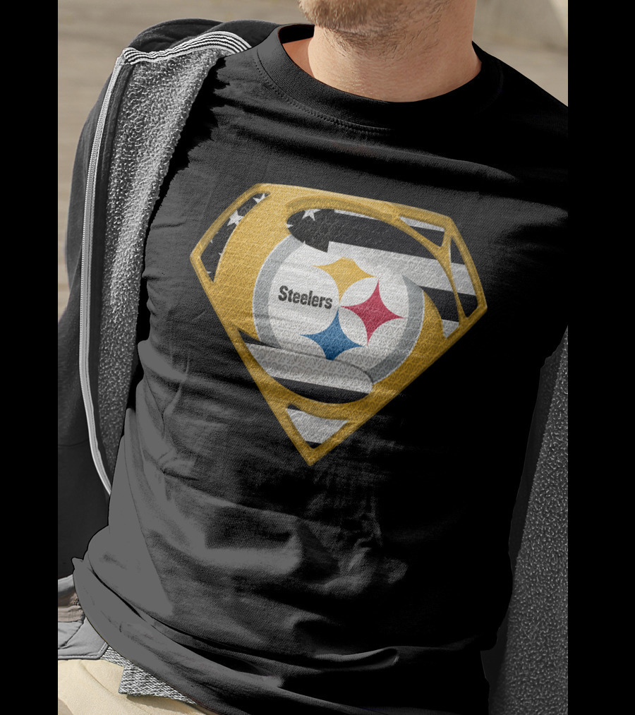 Steelers Superman Logo Shield Emblem Steelers Crest T-Shirt