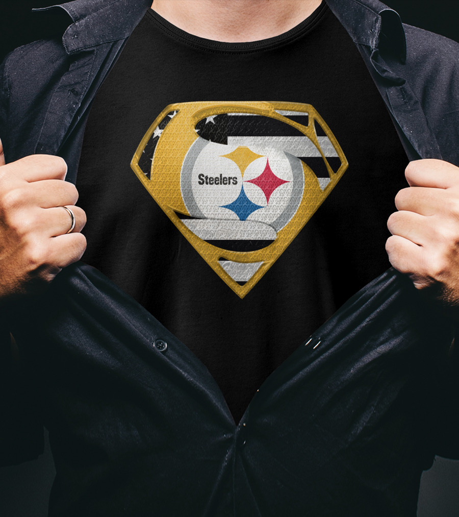 Steelers Superman Logo Shield Emblem Steelers Crest T-Shirt