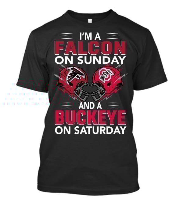 I'm A Falcon On Sunday And A Buckeye On Saturday Football Fan Helmet T-Shirt