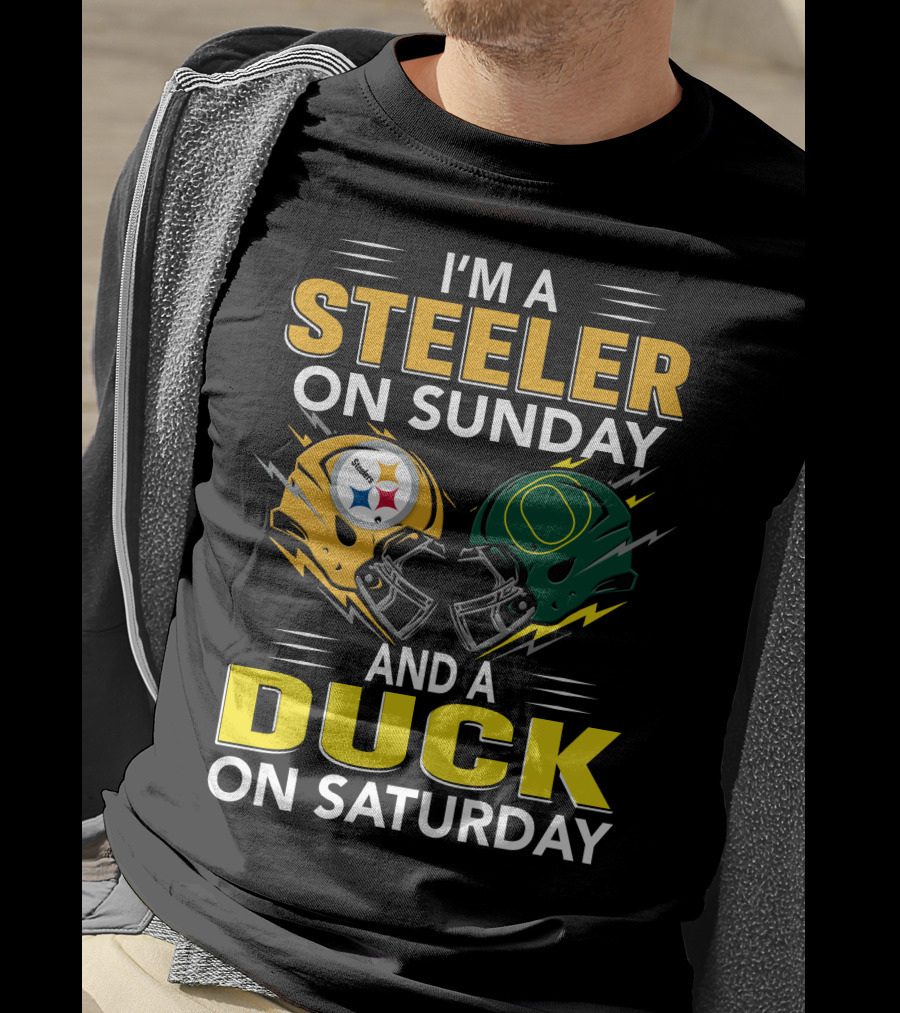 I'm A Steeler On Sunday And A Duck On Saturday Football Helmets T-Shirt