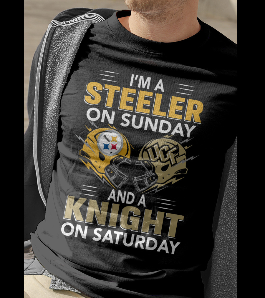 I'm A Steeler On Sunday And A Knight On Saturday Ucf Football Fan Gear T-Shirt