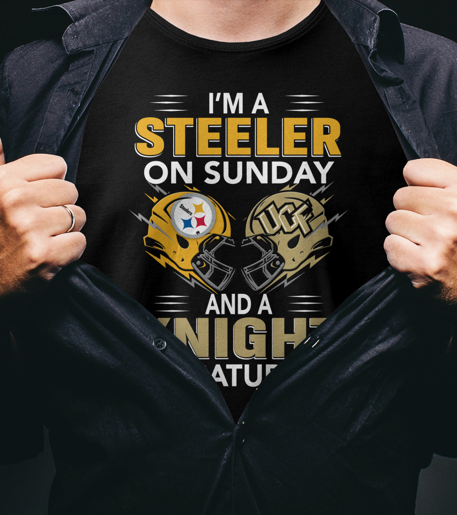 I'm A Steeler On Sunday And A Knight On Saturday Ucf Football Fan Gear T-Shirt