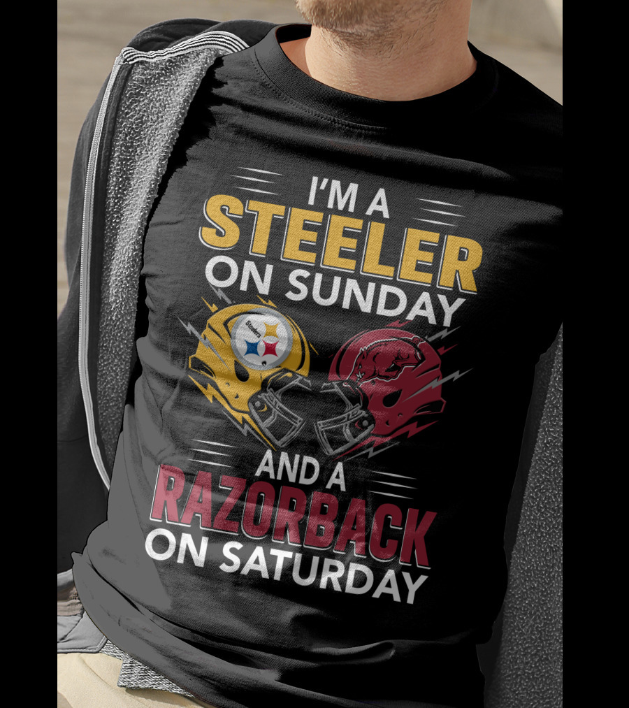 I'm A Steeler On Sunday And A Razorback On Saturday T-Shirt