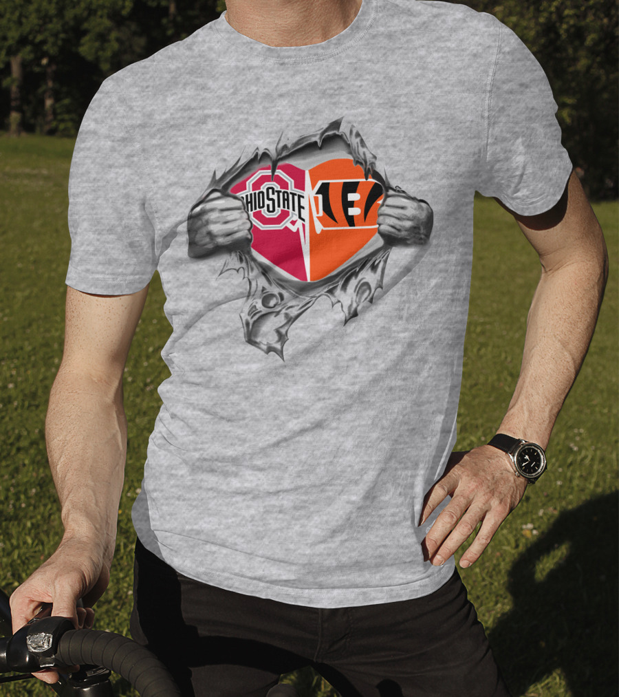 Ohio State Buckeyes Cincinnati Bengals Heart T-Shirt