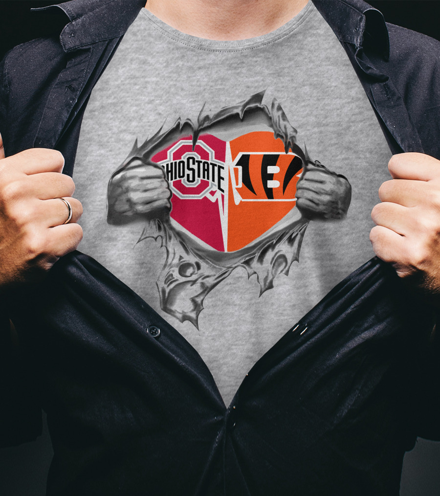Ohio State Buckeyes Cincinnati Bengals Heart T-Shirt