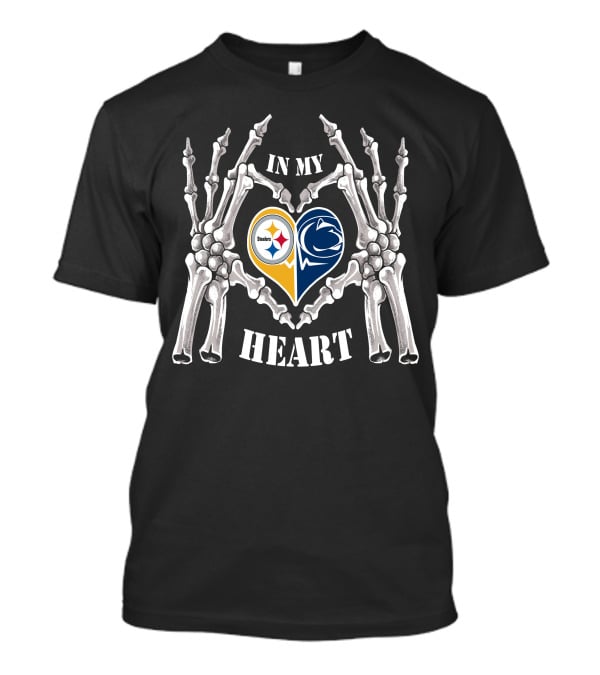 Steelers Penn State In My Heart Skeleton Hands T-Shirt