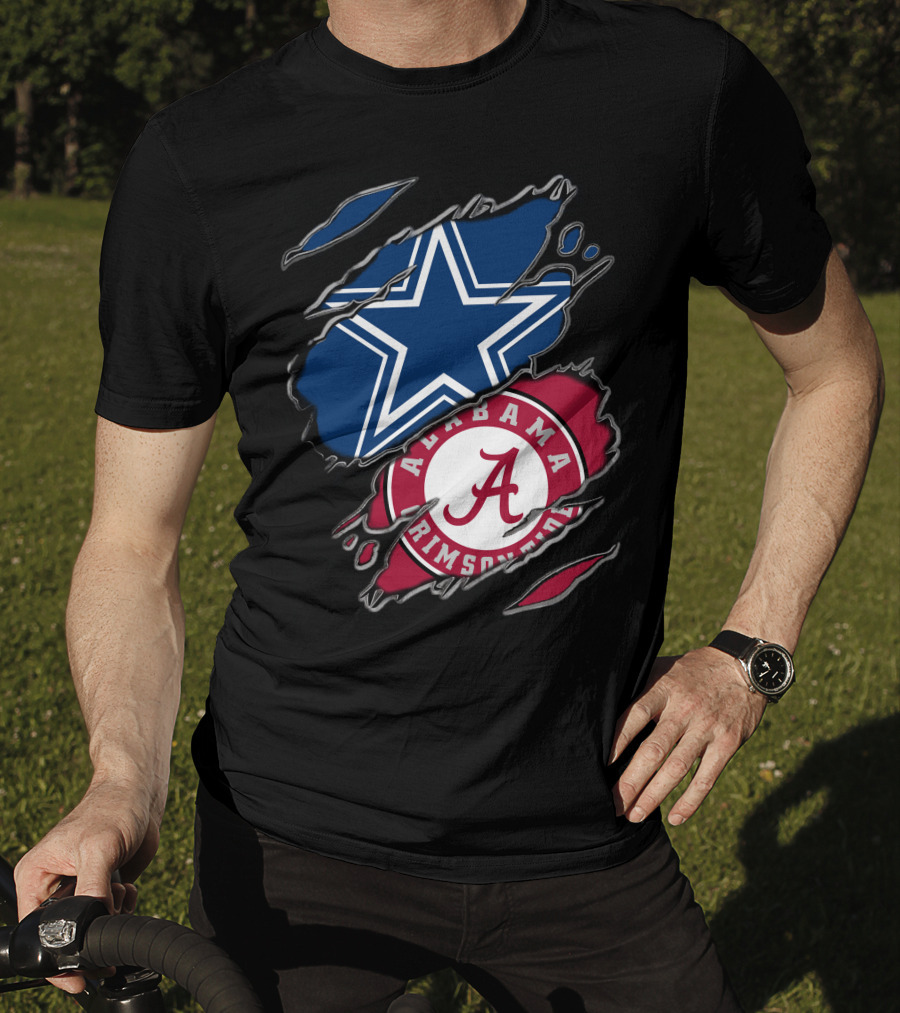 Dallas Cowboys Star Alabama Crimson Tide Crimson And White T-Shirt