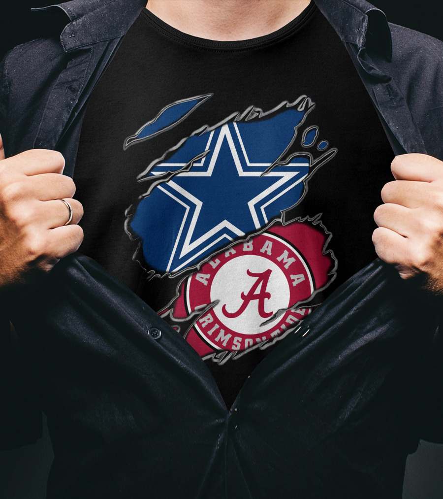 Dallas Cowboys Star Alabama Crimson Tide Crimson And White T-Shirt