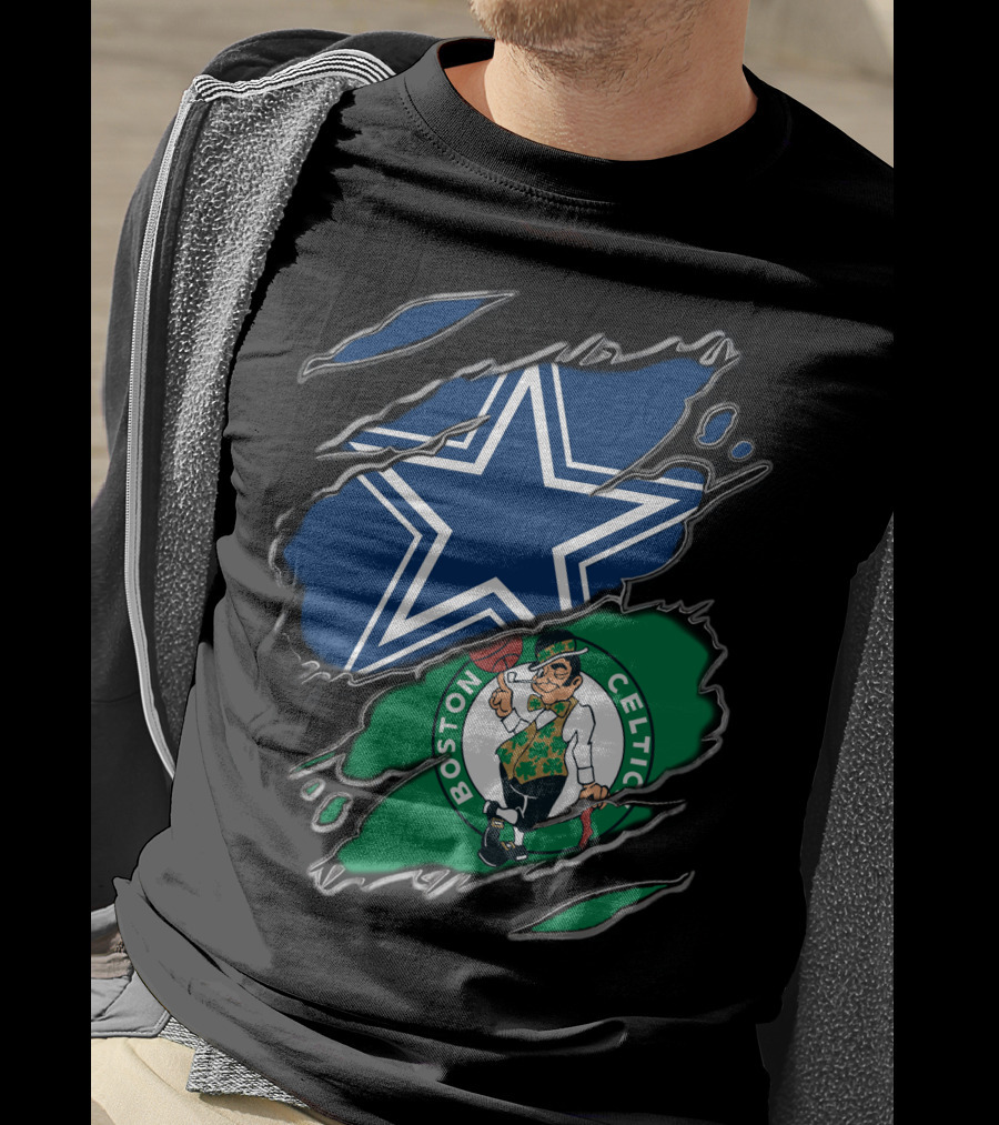 Dallas Cowboys And Boston Celtics Sports Fans Unite T-Shirt