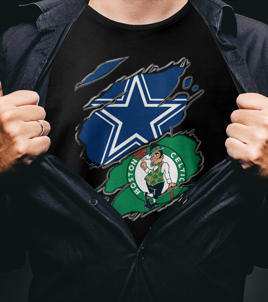 Dallas Cowboys And Boston Celtics Sports Fans Unite T-Shirt