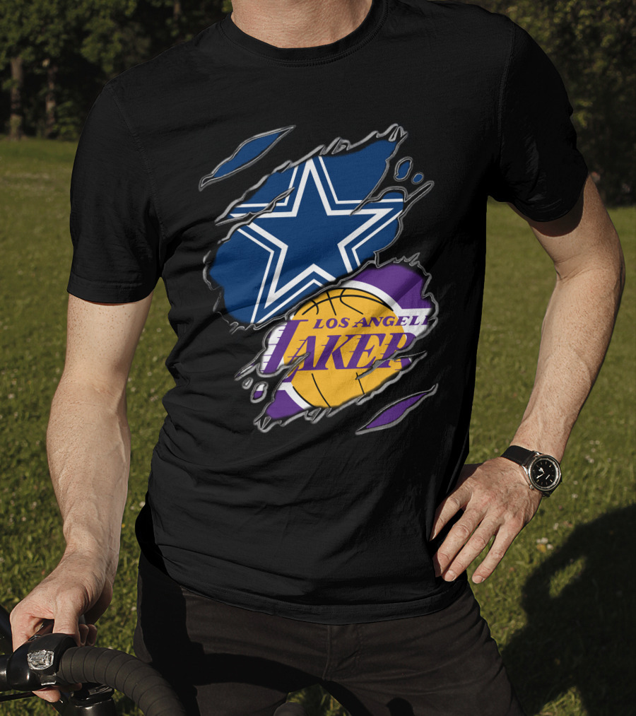 Dallas Cowboys Los Angeles Lakers Fan Crossover T-Shirt