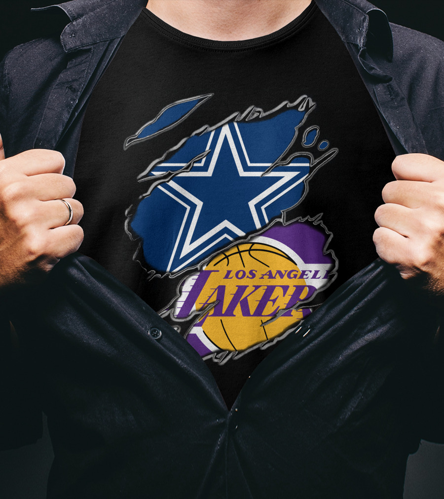 Dallas Cowboys Los Angeles Lakers Fan Crossover T-Shirt